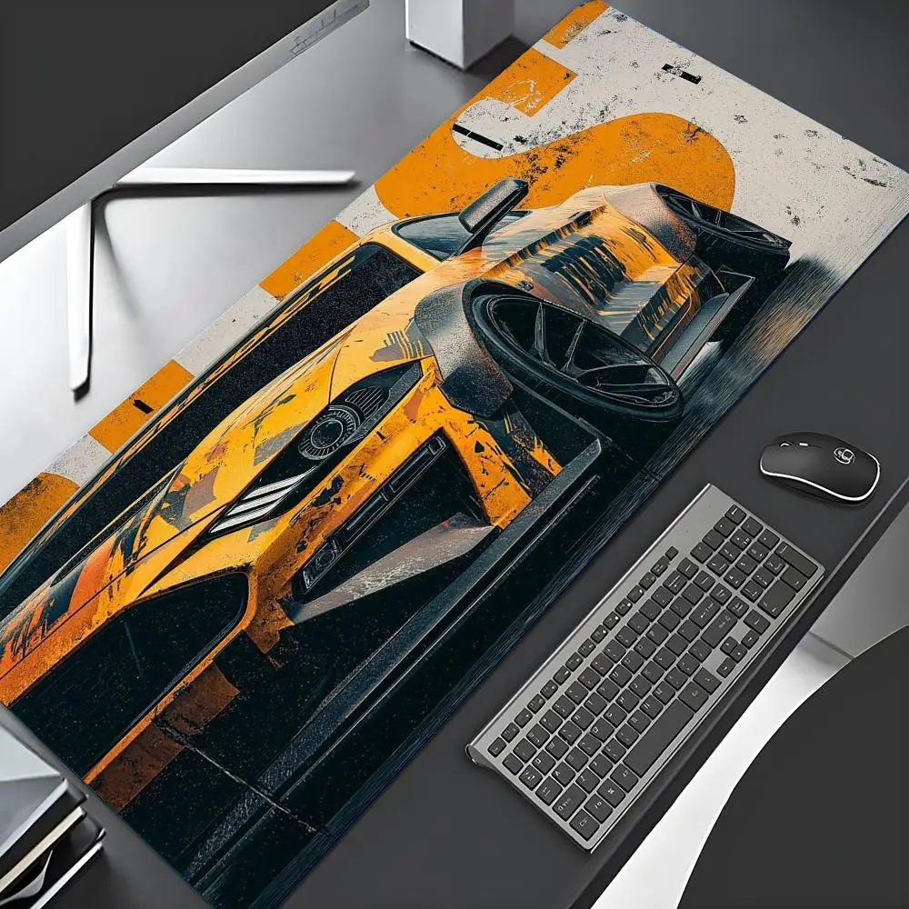 

Large Sports Car Design Gaming Mouse Pad Anti-Slip Rubber Base Extended Desk Mat for Gamer Office Use Computer Accessories