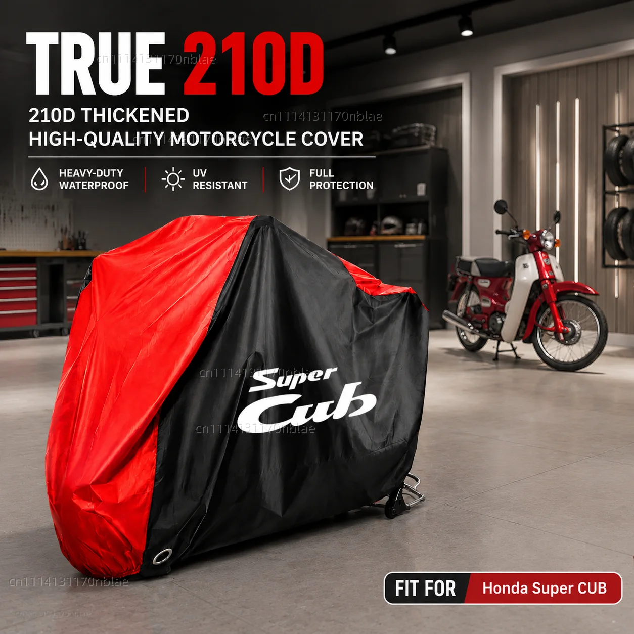 For Honda Super CUB C70 90 110 C125 210D Motorcycle Cover Waterproof All Season Dustproof UV Protection Moto Rain Cover