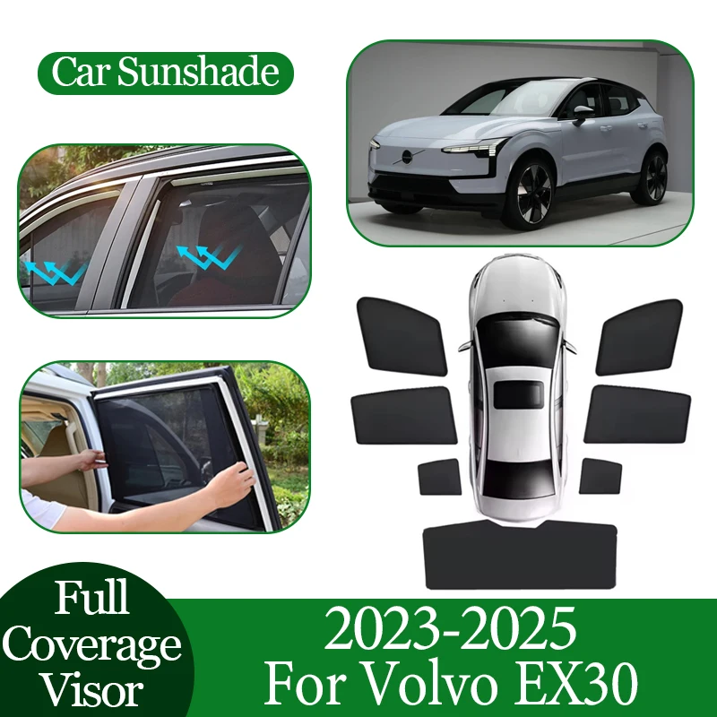 

Car Magnetic Mesh Sunshades For Volvo EX30 2023 2024 2025 Accessories Anti UV Coverage Sunshade Privacy Protection Auto Part
