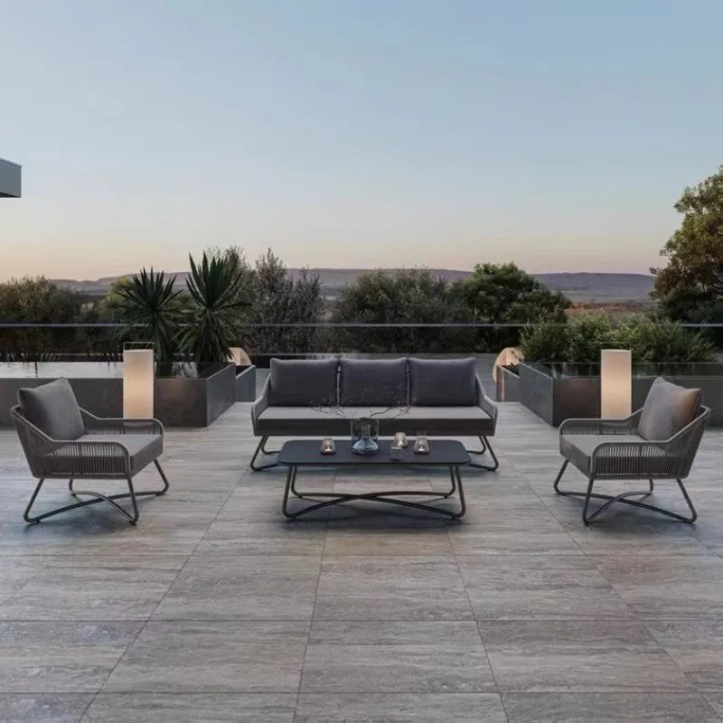 Outdoor-Freizeit-Rattan-Sofa, Villa, Innenhof, Design, Hotelbett und Frühstück