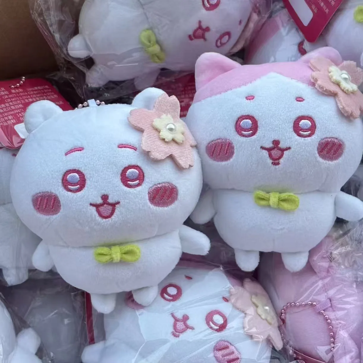 

Новая розовая коллекция Sakura Chiikawas Hachiware, милый плюшевый брелок 10 см, подвеска на рюкзак, очаровательная плюшевая кукла