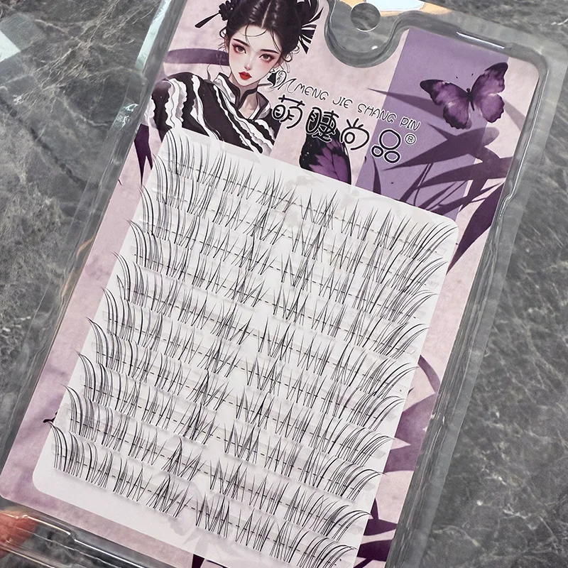 10 Rows Velvet Fog Fox False Eyelashes Natural Fairy Segmented Fake Eyelash Broken Feeling Lashes Makeup Accessories