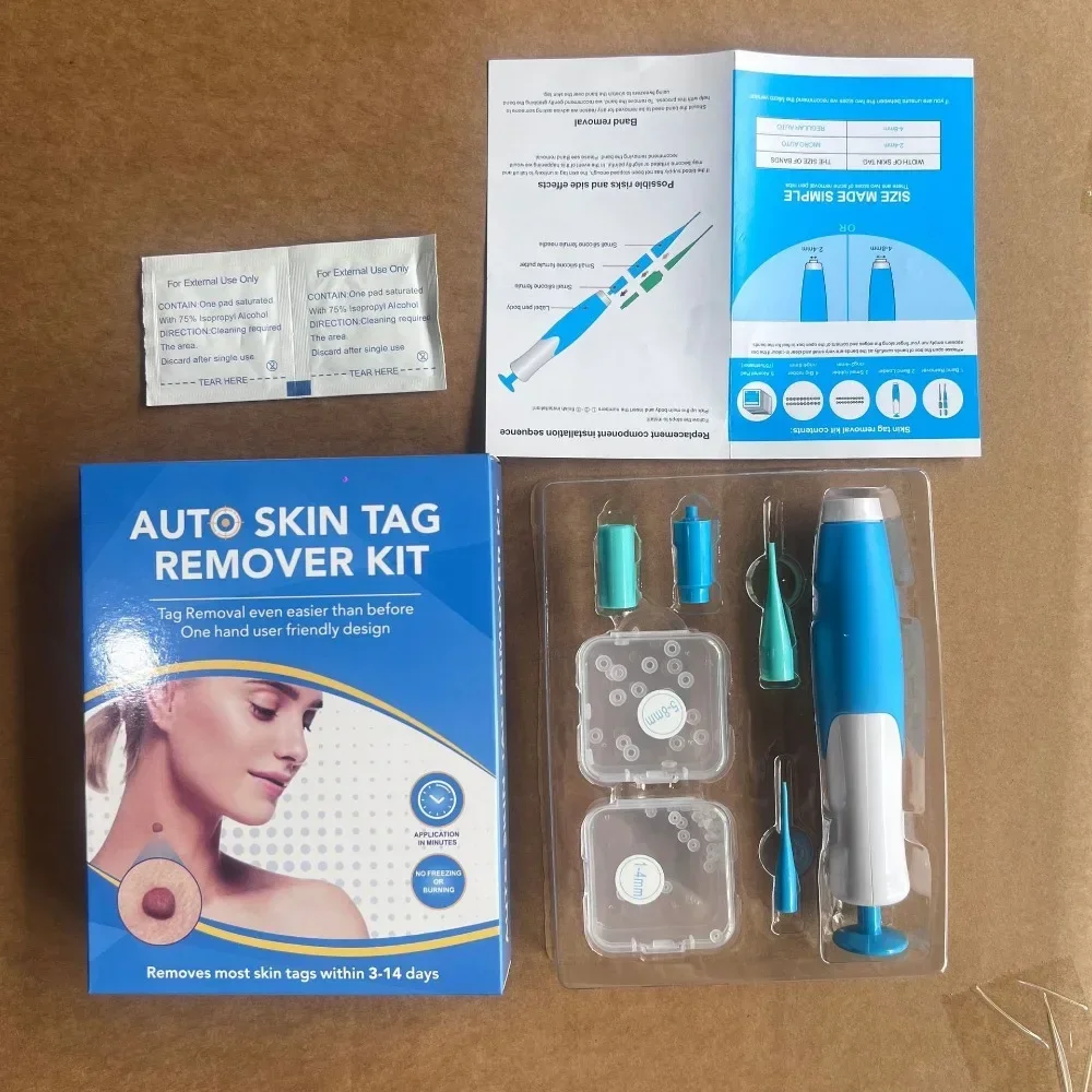 2 In1 Painless Auto Skin Tag Mole Wart Removal Kit Cleaning Tools Face Skin Care Body Wart Dot Treatments Remover Beauty Health 5