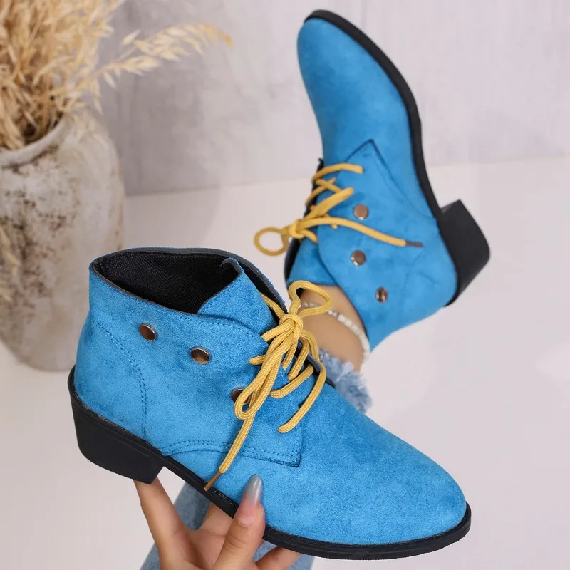 

High Top Booties Suede Tire Sole Fashion Anti-Slip Wear-Resistant Women's Naked Boots