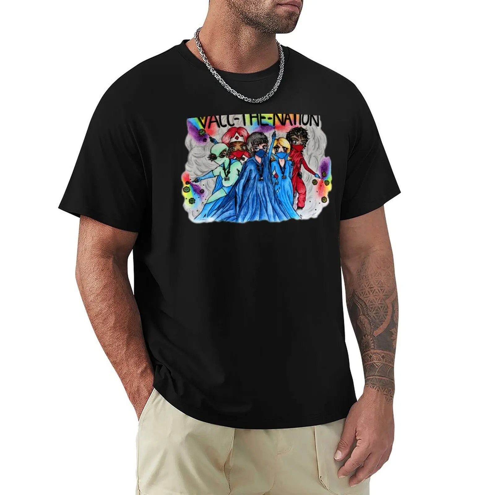 Camiseta con estampado de moda Vacc The Nation Thank You NHS Pro-Vaccine Bye Covid