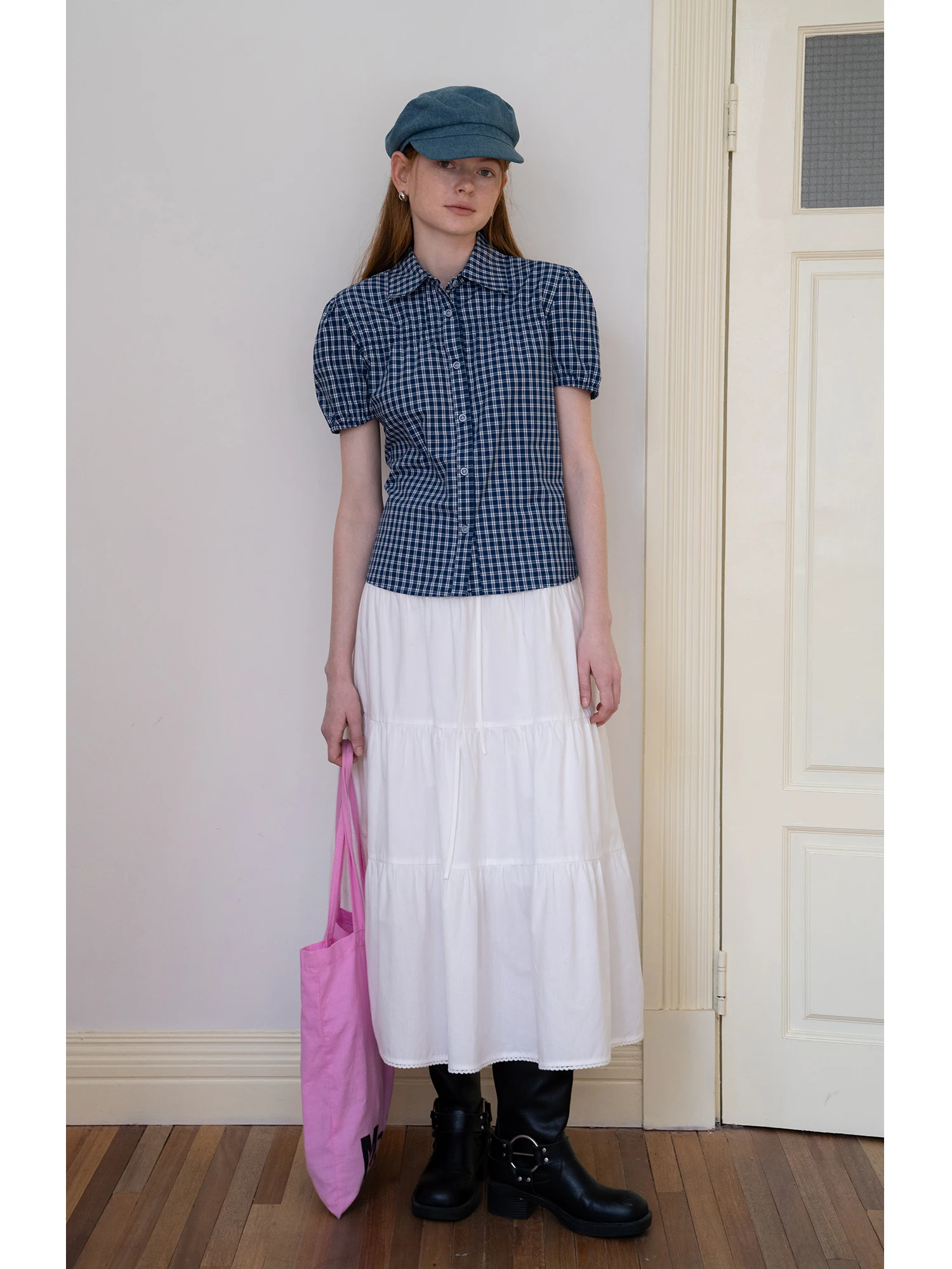 EGGKA Women's Shirt Summer New Style Sweet Style Slim Fit Short Sleeve Turn-down Collar Gathered Lantern Sleeve Open Cardigan...