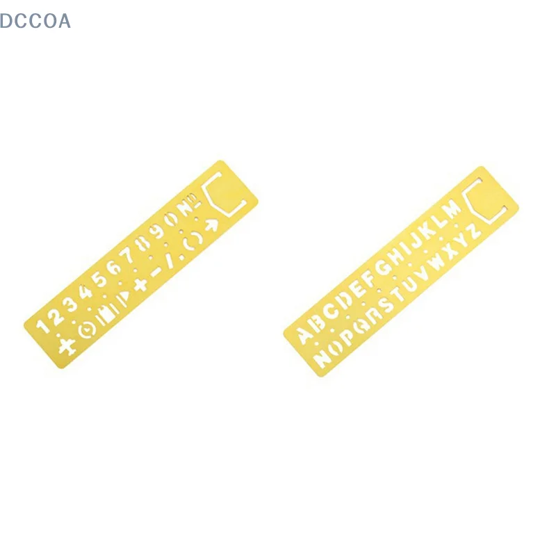 Multifunctional Metal Hollow Straight Ruler Number Letter Pattern Bookmark Kawaii Stationery Drawing Template Measuring Tool