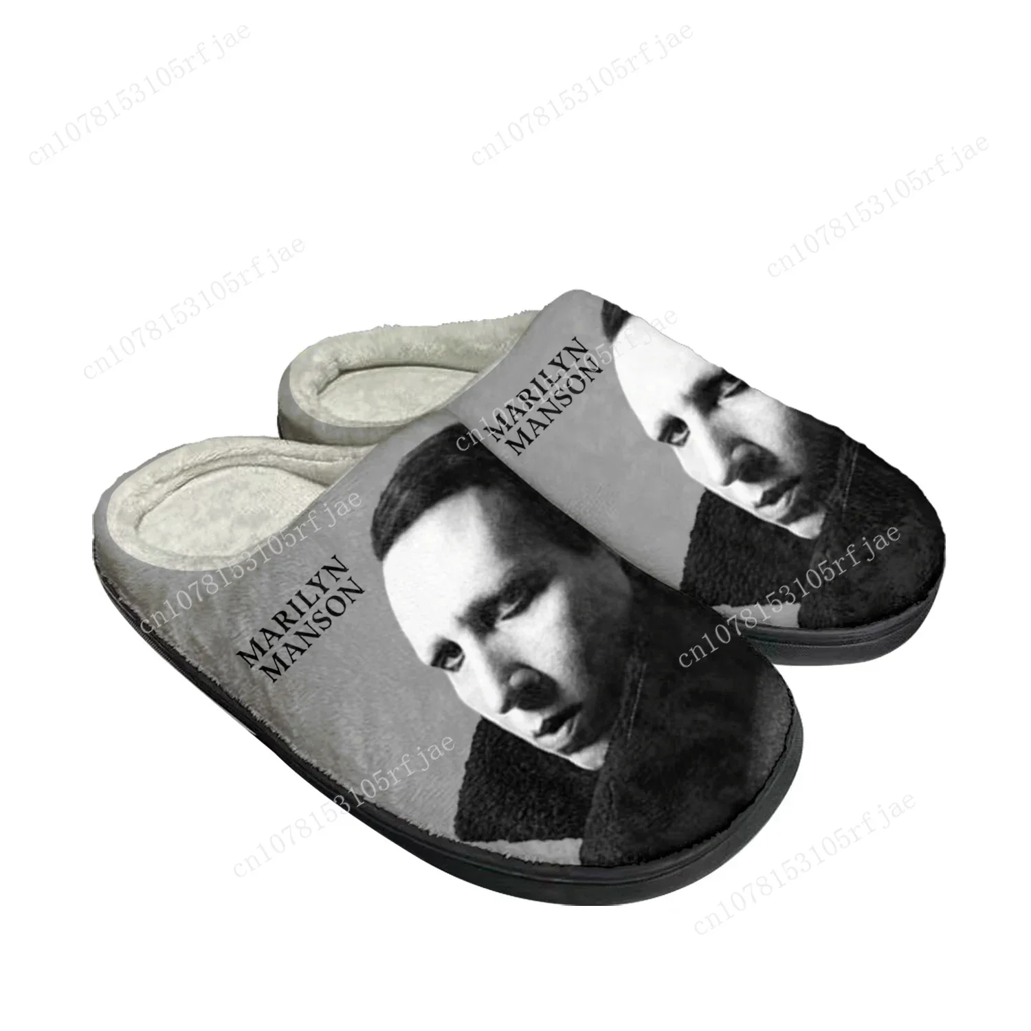 Rock Band Singer Marilyn Manson Home Cotton Custom Slippers Mens Womens Sandals Plush Bedroom Keep Warm Shoe Thermal Slipper