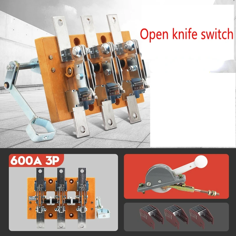 

HD12B-600/31 HD12 three-line side operating knife switch knife isolation power cabinet open type 600A thick copper piece