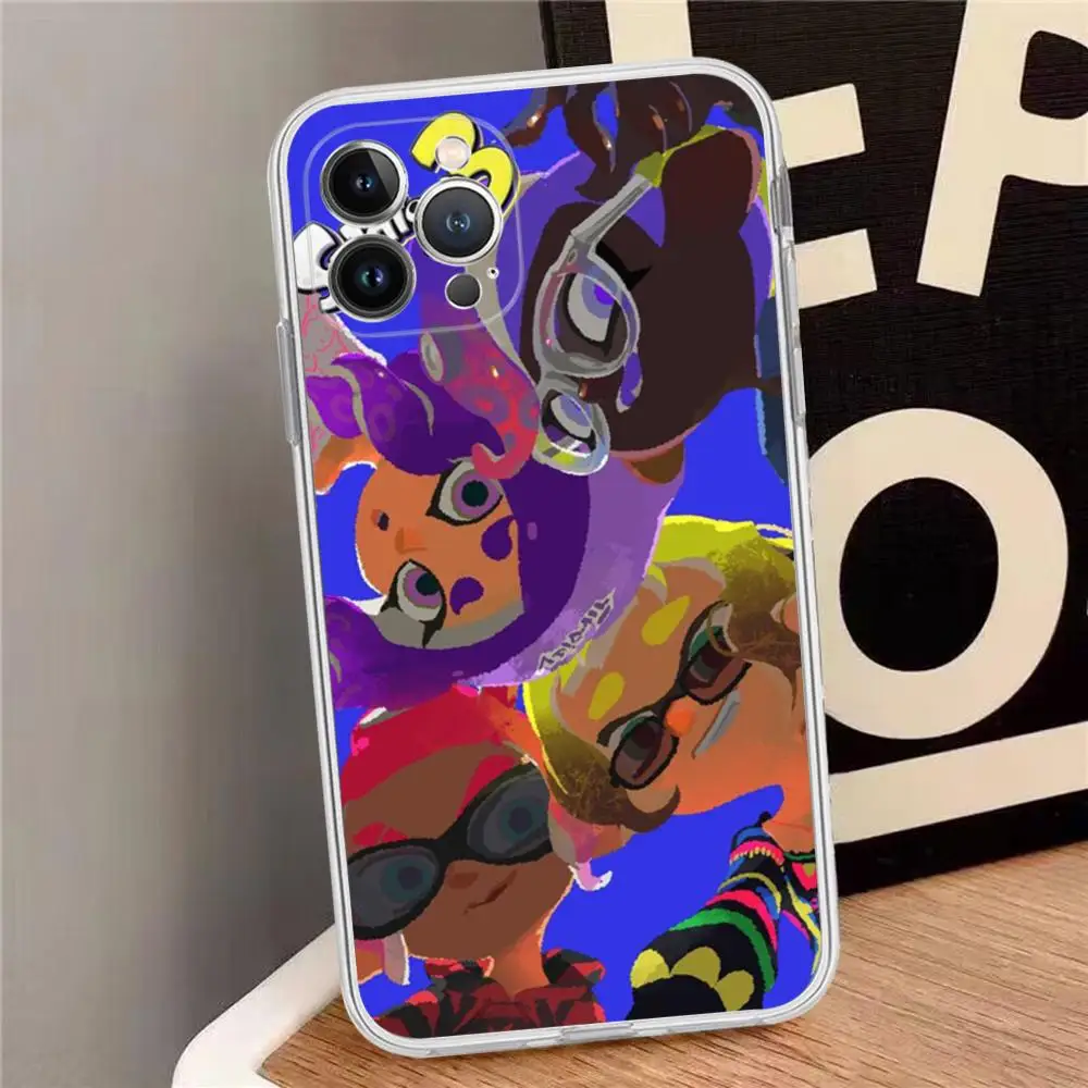 Game S-Splatoons Phone Case Silicone Soft for iphone 15 14 13 12 11 Pro Mini XS MAX 8 7 6 Plus X XS XR Cover