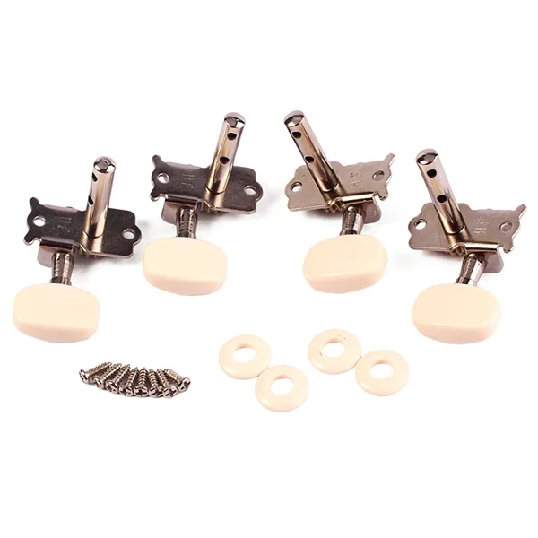

Set of 4 Ukulele Tuning Pegs Machine Heads Silver Ivory Button Fit 4 String Guitar Replacement Tuner Buttons Ukelele Tuning Pegs