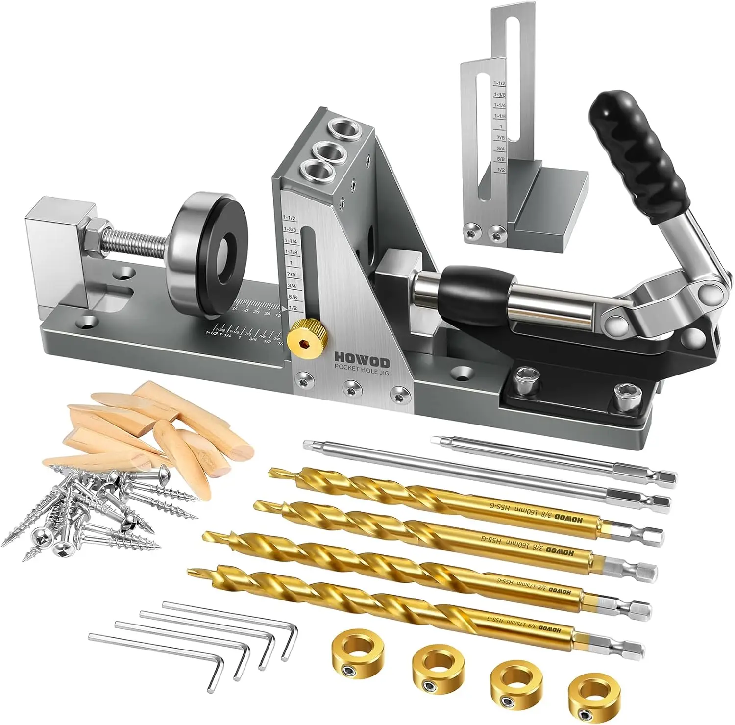 

Hole Jig Kit, Professional and Upgraded All-Metal Pocket Screw Jig. (Metal)