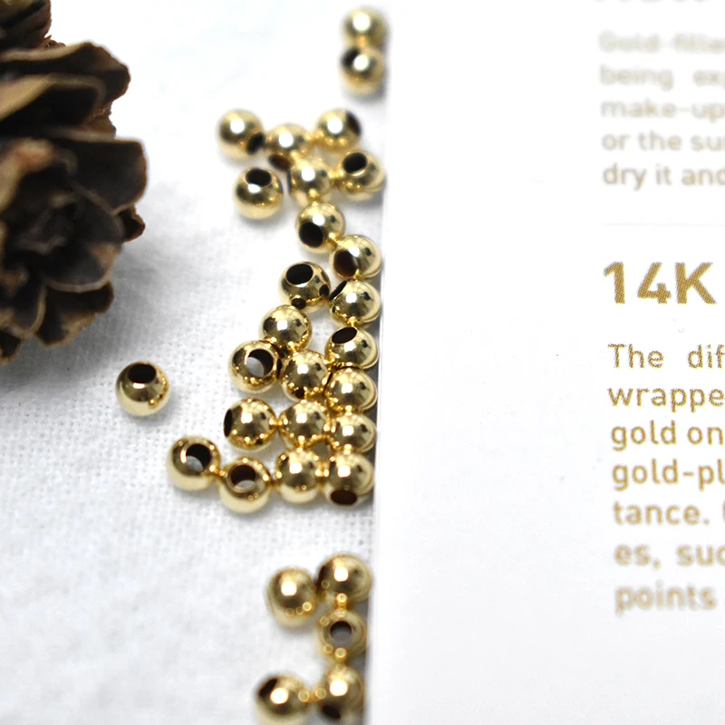 Echte 14K Goldfilled Runde Nahtlose Perlen Goldperlen für Schmuckherstellung Handgemachtes DIY-Zubehör Gold-Schmuckkomponenten Saatperlen – Detail 18