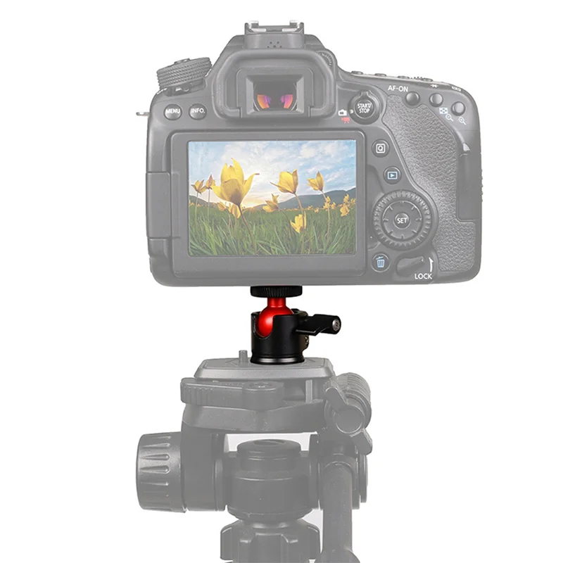 ABGI-10X Шаровая головка из алюминиевого сплава, вращающаяся на 360 градусов, подходит для мобильных телефонов/спортивных камер