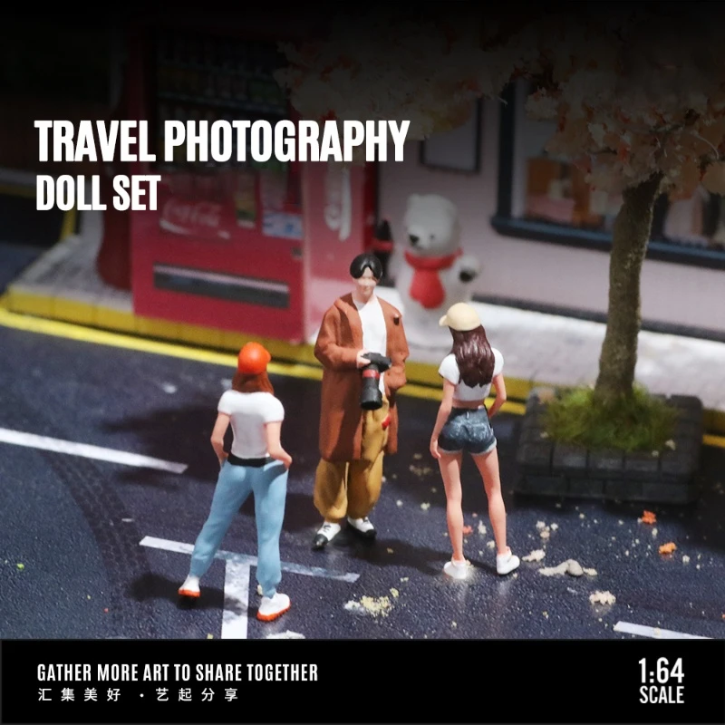 

1:64 модель 3 шт. путешествия фотограф красота модный набор кукол для девочек DIY аксессуары для сцены коллекция фигурок героев фанаты
