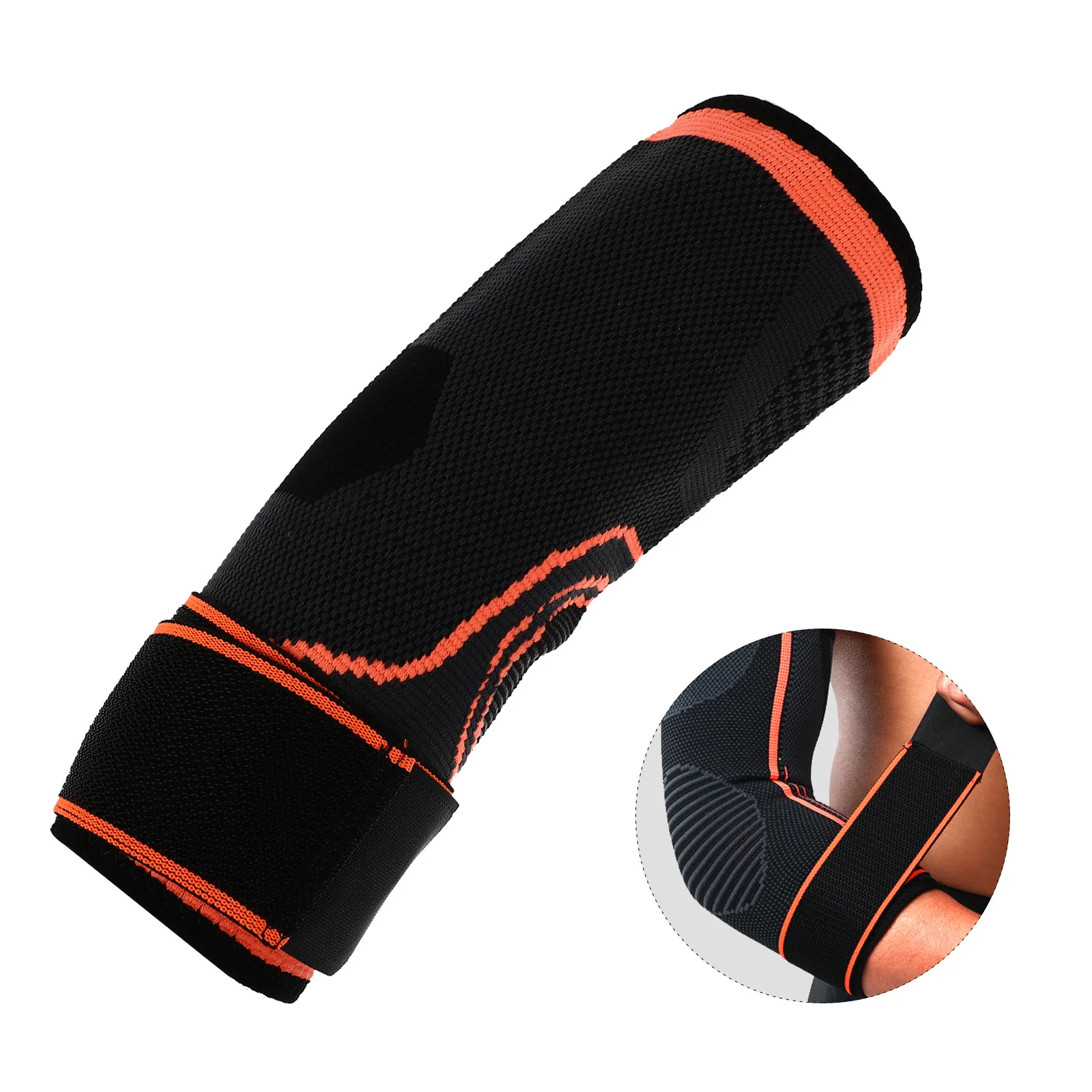 

1Pcs Breathable Compression Elbow Pads Outdoor Arm Sleeve Elbow Support Size L Orange for Cycling Camping Compression
