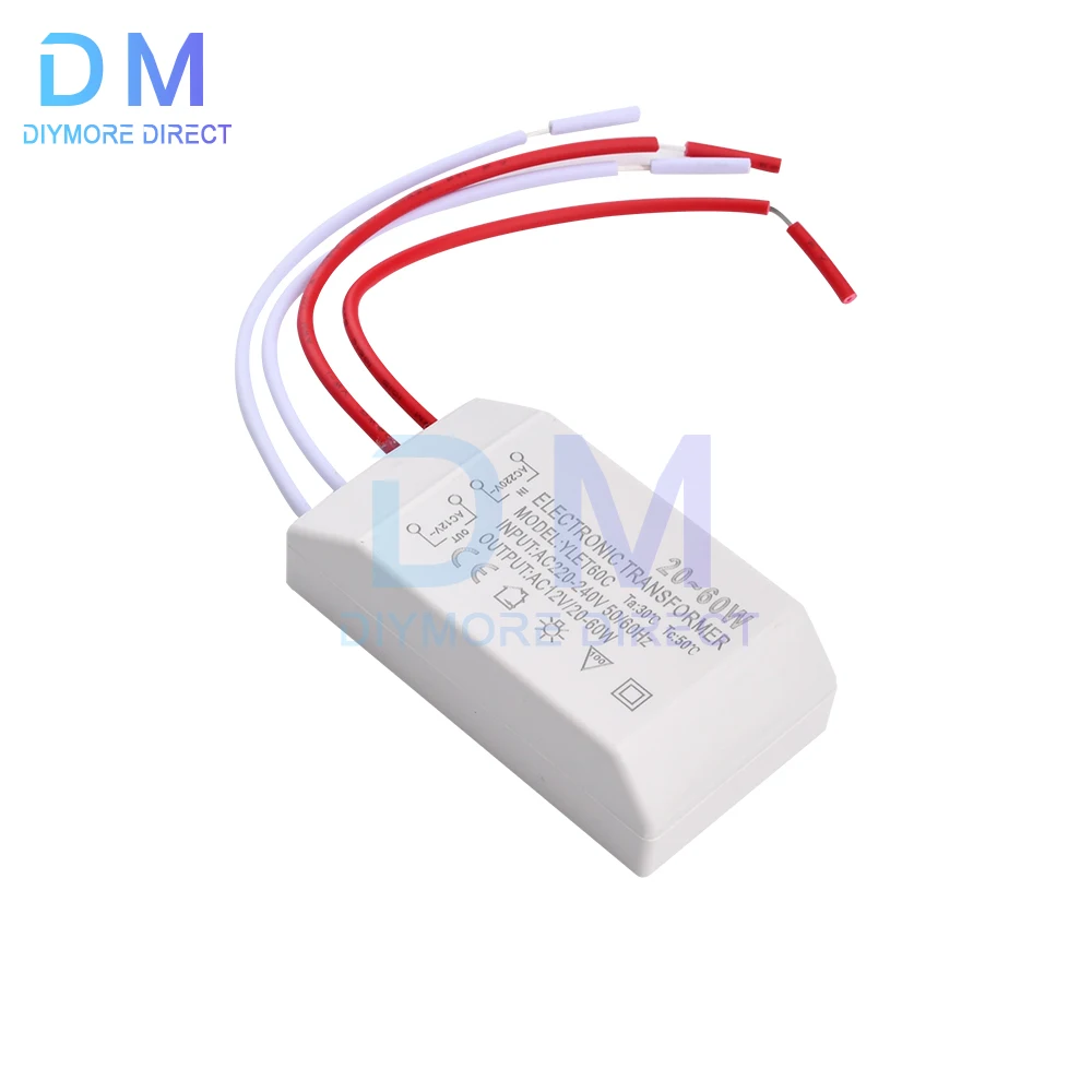 New 20-60W 220V to 12V Halogen LED Lamp Electronic Transformer Spotlight Adapter