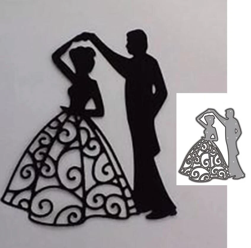 Bride and groom DIY Cards Scrapbooking Decor Embossing Dies Cut Stencils Folder Craft Delicate sand Metal Die Cutting Dies