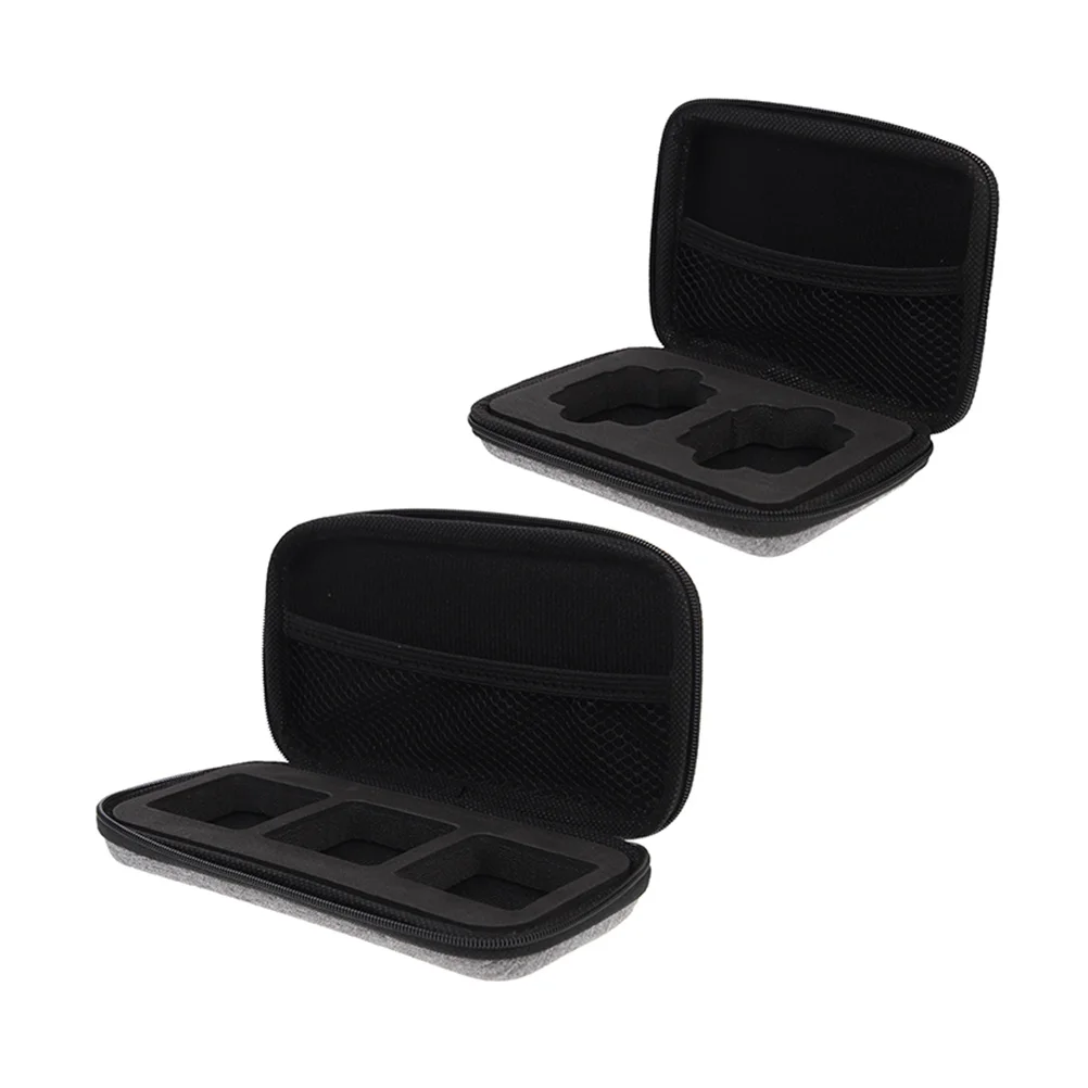 

2 Pcs Headset Storage Bag Microphone Case Wireless Cases Microphones Earphones Clip Product Cable
