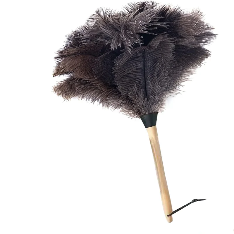 

1PCS Ostrich Feather Handheld Vacuum Cleaner With Wooden Handle Anti-static Suitable For Car Cleaning Office Keyboard Cleaning