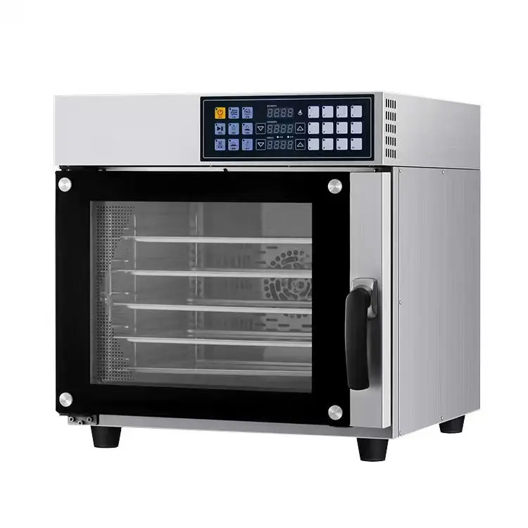 Stainless Steel Bakery Oven, High Precision Hot Air Circulation, Digital Control, 5 Trays, Commercial Electric, Baking Equipment