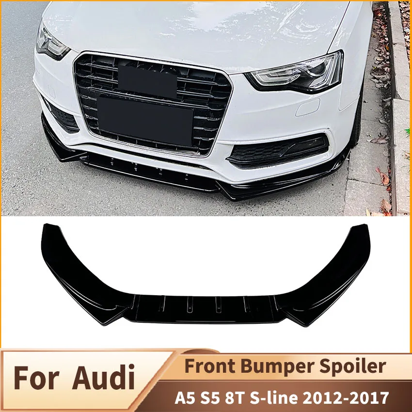 

Front Bumper Lip Spoiler for Audi A5 S5 8T 2012 13 14 15 16 2017 Facelift Front Splitter Diffuser Body kit Tuning Accessories