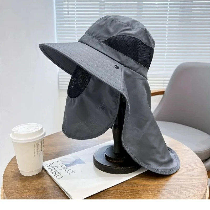 1PCS Summer Sun Hats UV Protection Outdoor Fishing Hats Men's and Women's Camping Visors Bucket Hats Neck Flap Bucket Hats view 6