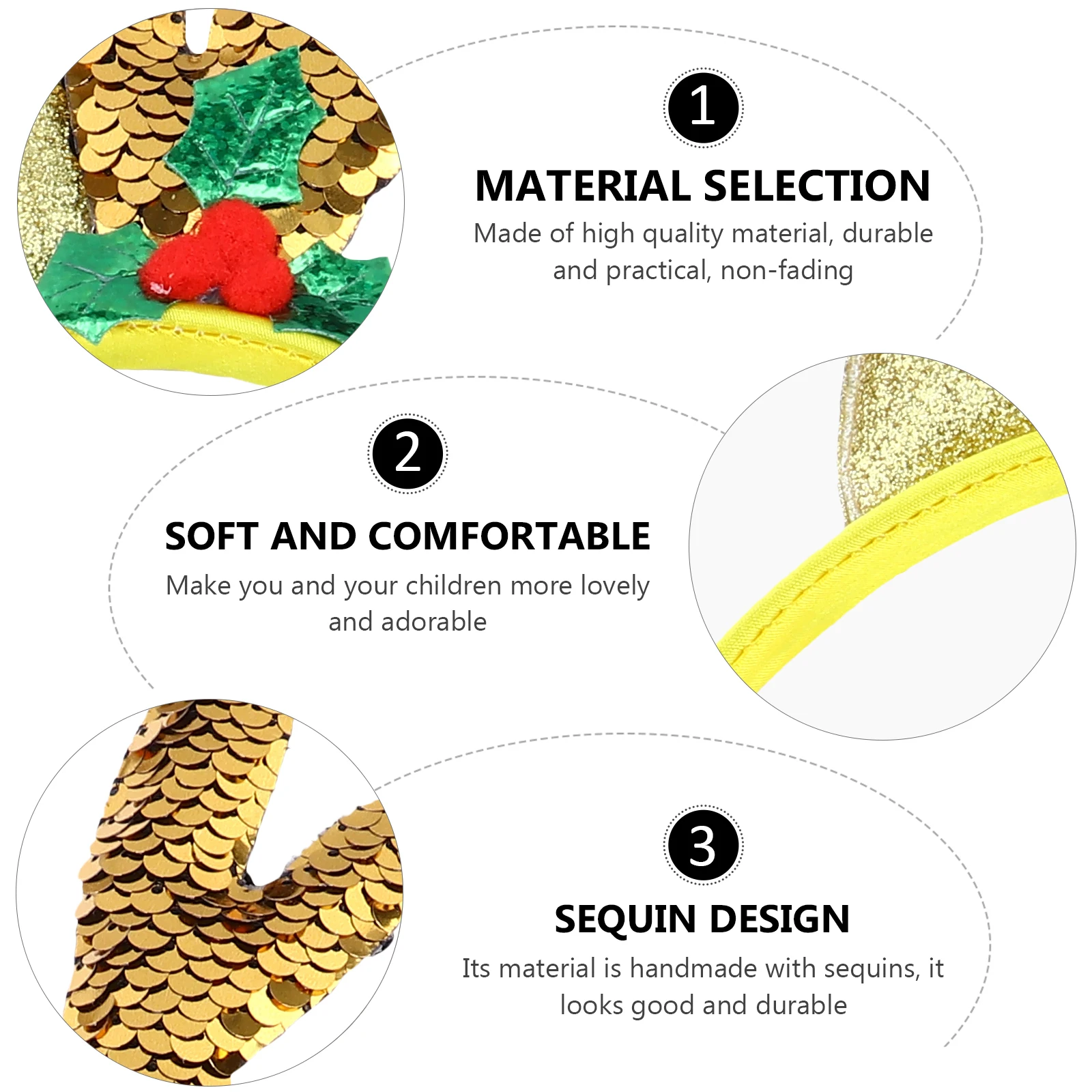 

Headband Christmas Antler Animal Ears Deer Antlers Reindeer Headbands Child Xmas Elk Hairbands