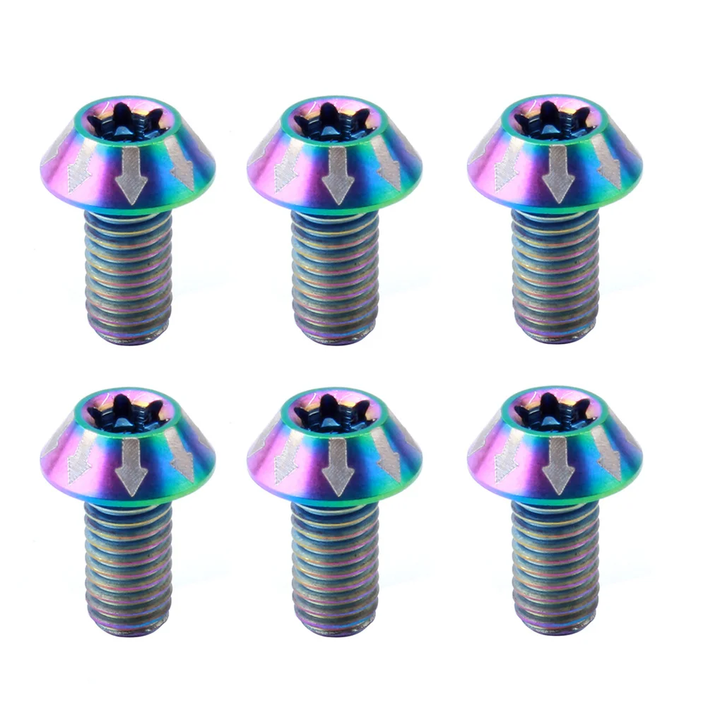 

6Pcs Bicycle Screw Titanium Alloy Rustproof Brake Fixing Screw for Mountain Bike Disc Brake Bolt Compatible Durable Quiet