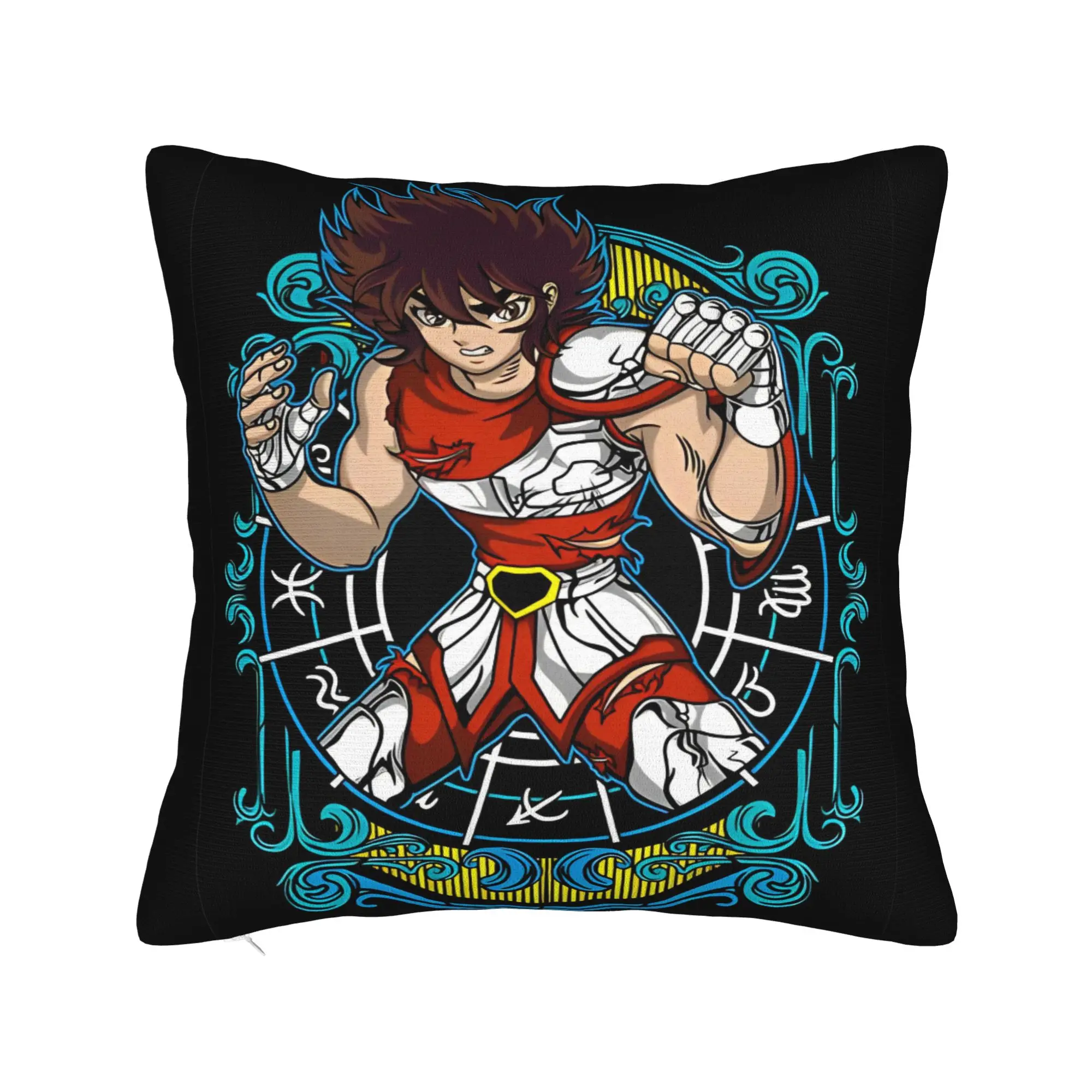 

Knights Of The Zodiac Anime Square Pillow Cases Saints Seiya Cushion Cover Custom Zipper Decor Pillowcase for Car 45x45cm