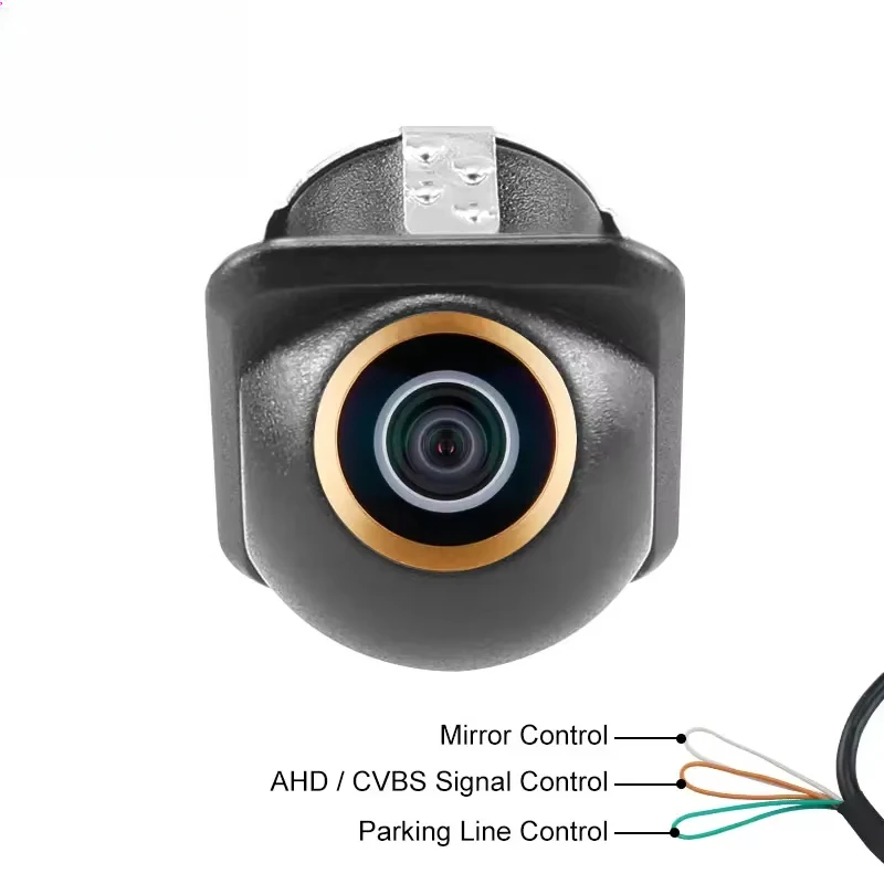 

Камера кругового обзора Ownice AHD 720P Mini 360° с ночным видением, золотистая линза «рыбий глаз», для парковки, переднего, заднего и бокового обзора автомобиля