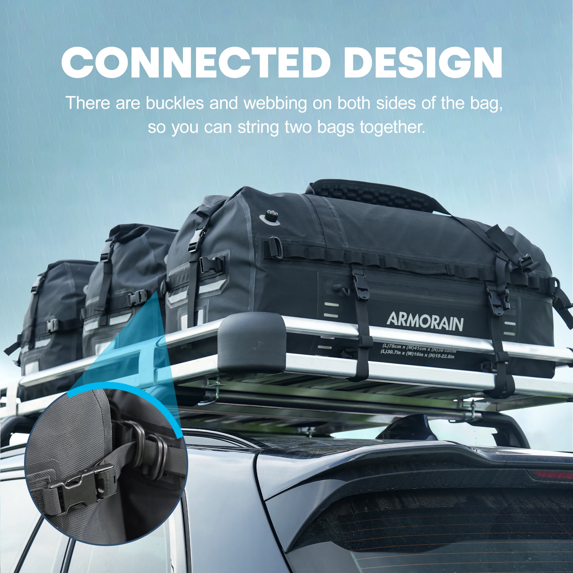 IPX8 Airtight Waterproof Dry Bag 100L 120L Large Capacity Roof Travel Duffel Bag Durable Inflatable Shoulder Strap Outdoor Long‑Trip Luggage