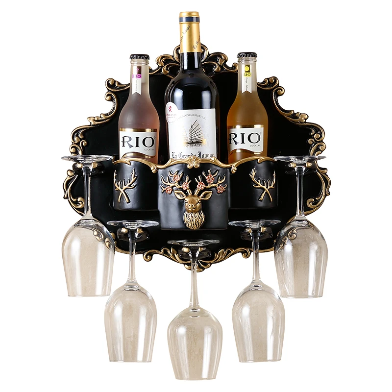 

Creative Vintage Wine Rack Wall Divider Champagne Elegant Wine Holder Resin Kitchen Wedding Bar Suporte Vinho Home Garden