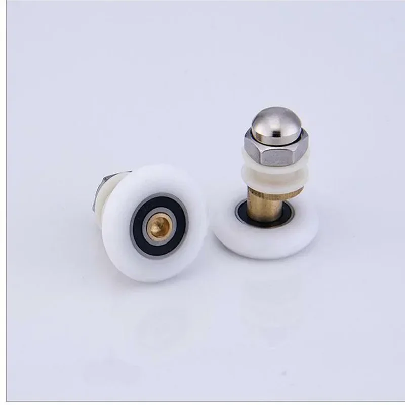 4/8pcs/set 19/23/25/27mm Brass Nylon Single partiality Runner Wheel Pulley Door Rollers Sliding Doors Shower Cabin Accessories