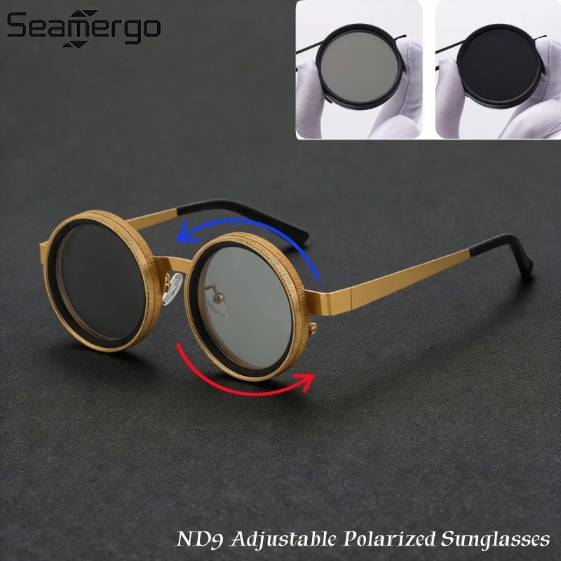 

Солнцезащитные очки SEAMERGO с поляризацией и зумом, высококачественные, женские, круглые, для путешествий, вождения, уличной фотографии