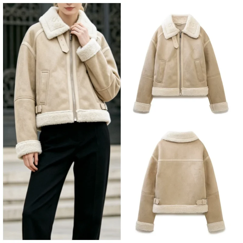 Guobioziy 2026 Women's New Double Sided Short Jacket Fashionable and Simple Elegant and Stylish Casual and Versatile