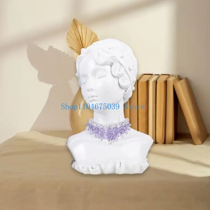 

5asd Elegant Jewelry Showcases Stand Mannequin Shaped Earrings Rings Display Rack Resin Bust Jewellery Holder for Women