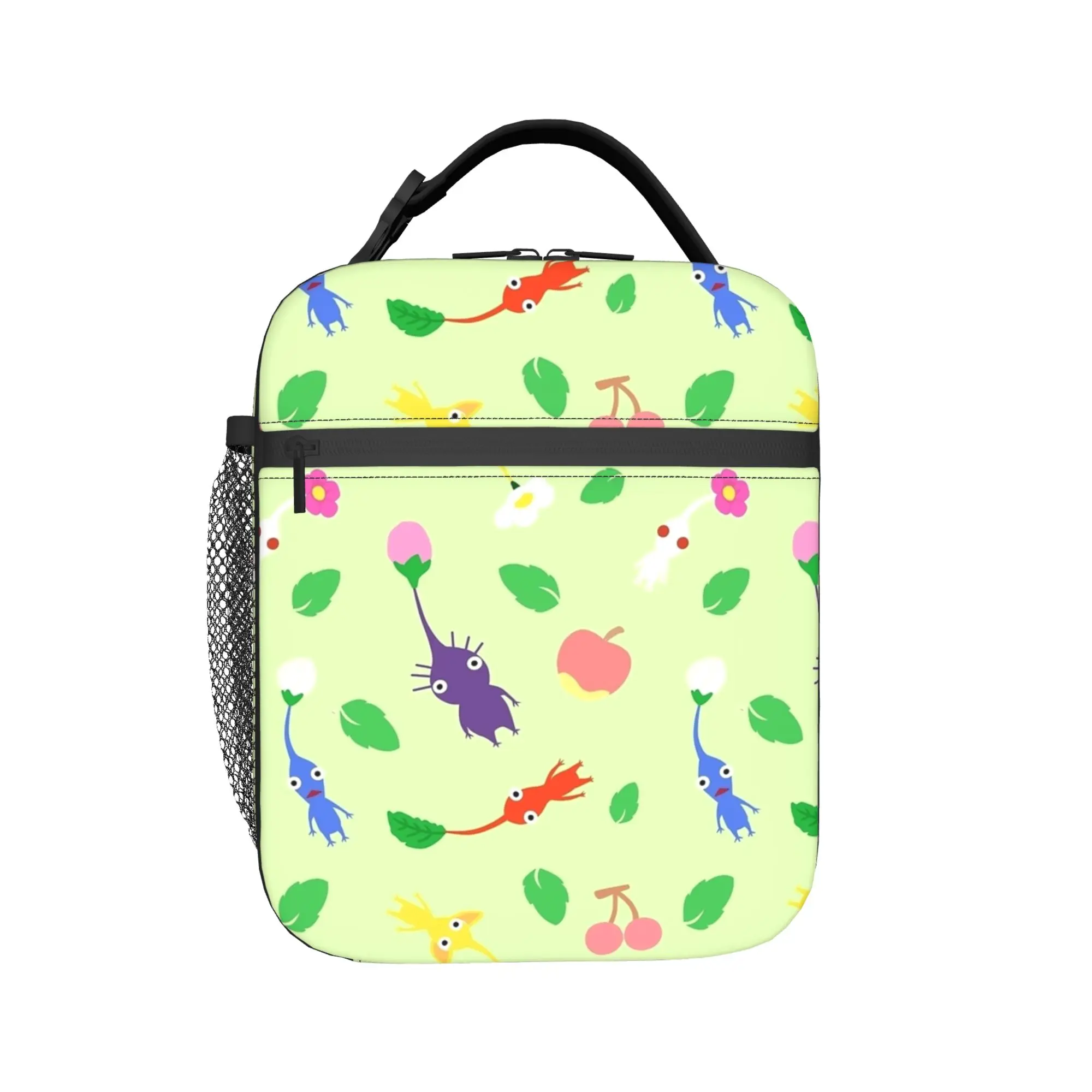 

Термоизолированная сумка для обеда с изображением милых персонажей игры Пикмин, портативная сумка для еды, термосумка-холодильник для школы