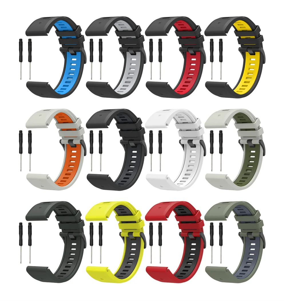 QuickFit 26 мм 22 мм ремешок для часов Garmin Fenix 7X 7 Pro Sapphire Solar силиконовый ремешок для часов Fenix 8 E 6X 6 Pro 5X 5 Plus браслет