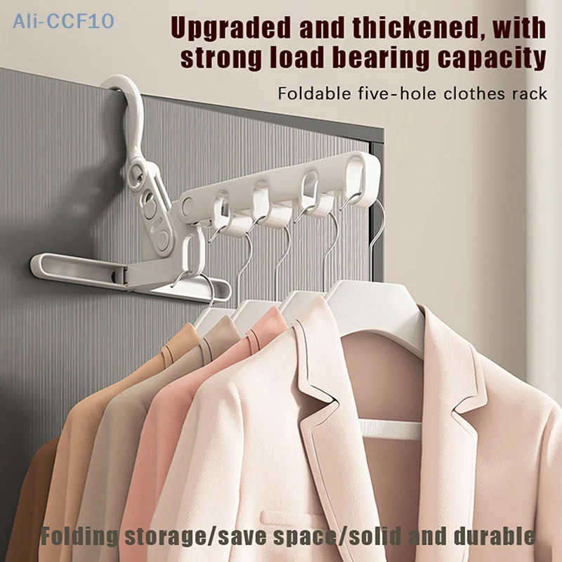 2pcs Portable Foldable Travel Hanger Folding Clothes Drying Rack Travel Hangers Hanging Rack With 5 Holes For Hotel Camping