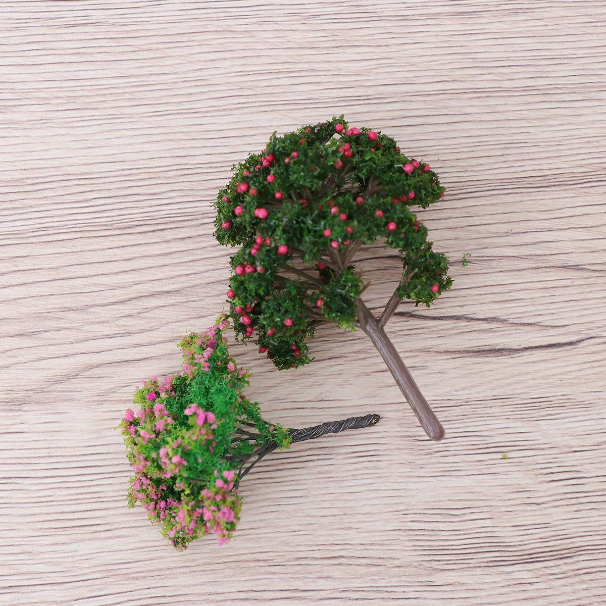 

2Pcs Set Realistic Fake Mini Peach and Apple Trees Model Decor for Diorama Landscape Layout