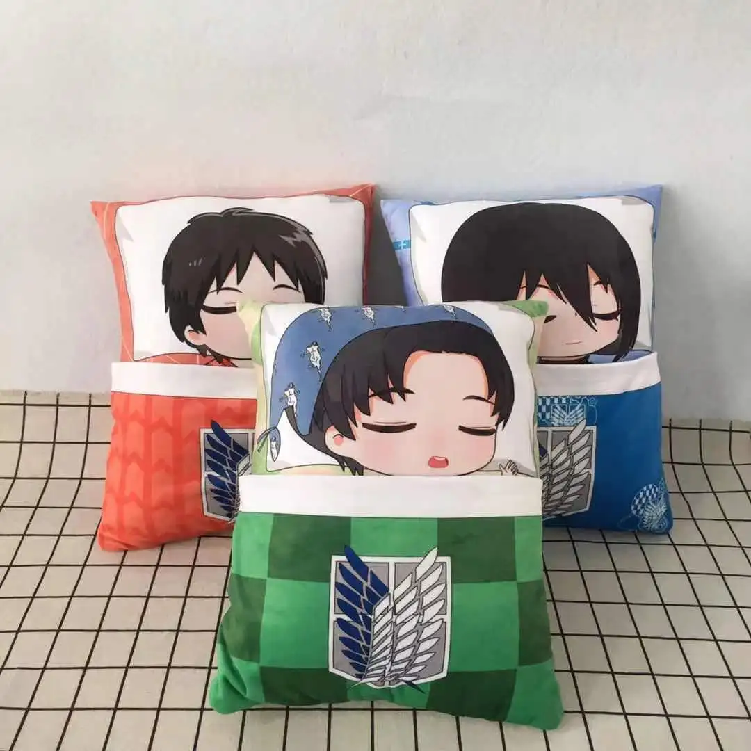 

Attack On Titan Levi Ackerman Plush Toys Mikasa Eren Pillow Stuffed Toys Festival Birthday Gift