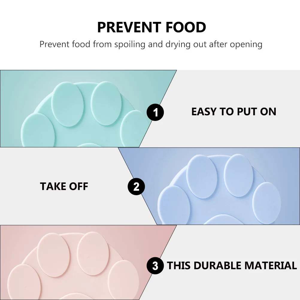 

6Pcs Pet Food Can Covers Silicone Can Lids Reusable Sealed Cover Freshness Preservation Seal Feeding Spoon Set