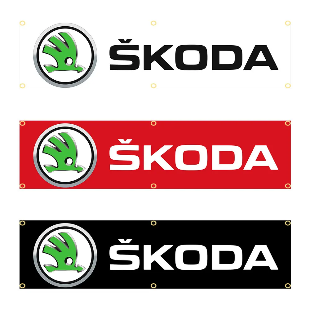 60x240cm Skodas Flag Banner Tapestry Polyester Printed Flag Garage or Outdoor For Decoration