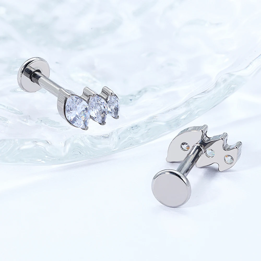 هيبوالرجينيك G23 تيتانيوم قطرة الماء تشيكوسلوفاكيا الأذن مسمار-ATM F136 ثقب الغضروف الصف زرع