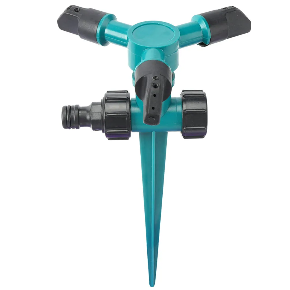 3PCS/Set Ground Plug Garden Watering Automatic Rotary Nozzle Lawn Sprinkler Equipment Gardening Irrigation Tool (Dark Green)