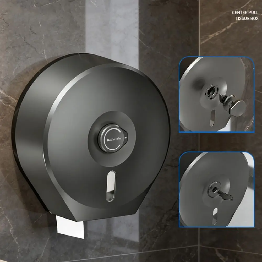 Large Capacity Wall Mount Tissue Box Wall Mounted No Punching Toilet Paper Dispenser Paper Drawer Tissue Holder