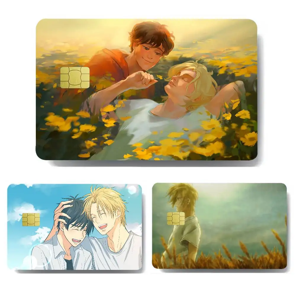 Pegatinas de dibujos animados de B-Banana Fish, pegatinas decorativas pequeñas impermeables, 4 pegatinas para tarjetas, nuevas pegatinas antiarañazos