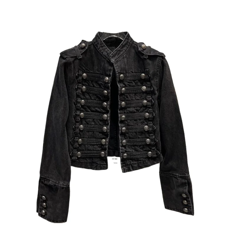 Spring Autumn Harajuku Black Motorcycle Jacket Vintage Y2k Clothes 2000s Grunge Zipper Coat Top Bomber Jacket Streetwear New