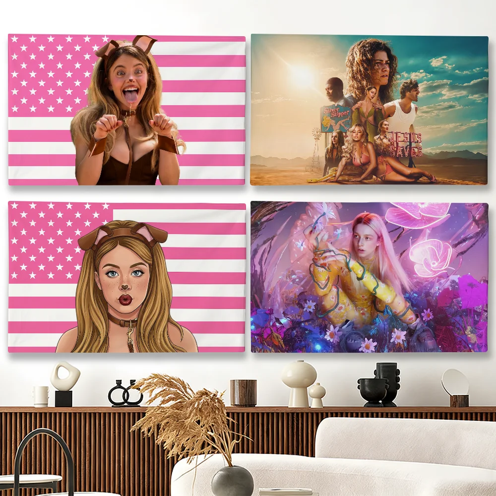 Drapeau TV E-Euphoria adapté pour les fêtes, les clubs, la décoration murale intérieure et extérieure, bannière, cadeau pour les fans